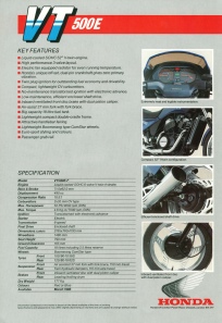 1986 Honda Vt500E brochure page 2